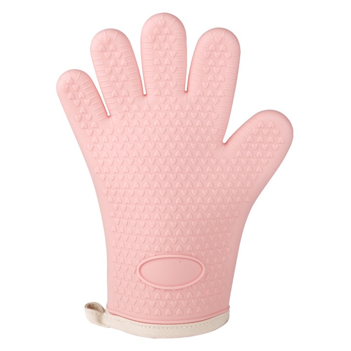 Jormftte konyhai kesztyűk, hőálló szilikon kesztyűkészlet, rózsaszín-narancssárga, többfunkciós használat
