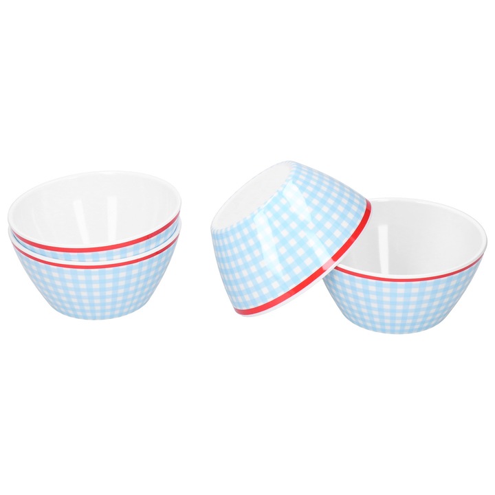 4 darabos salátástál készlet, Jormftte, 15 cm, utánzat porcelán, világoskék színű, leesés- és égésálló