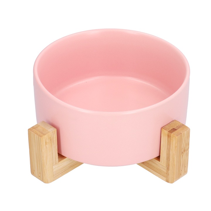 Kerámia salátástál állvánnyal, Jormftte, nagy és kerek, könnyen tisztítható, rózsaszín