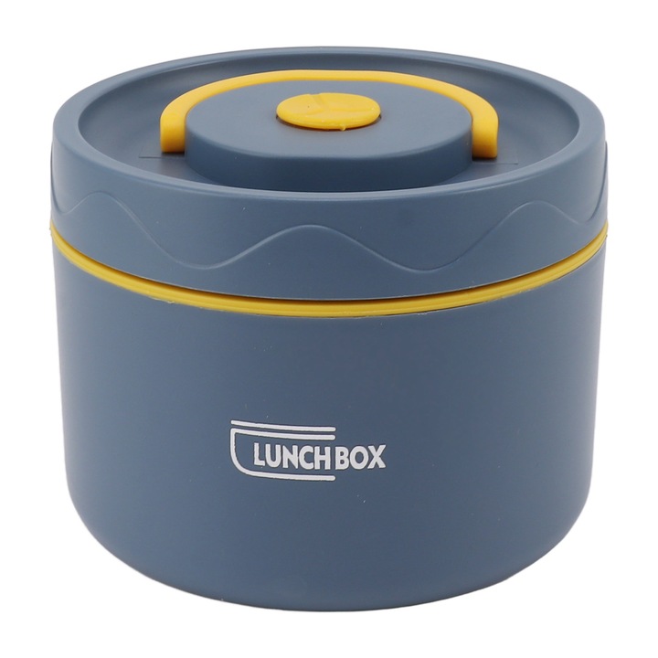 Jormftte ételtartó doboz, 550ml, rozsdamentes acél, 2 szintes, kerek, vízálló, mélykék