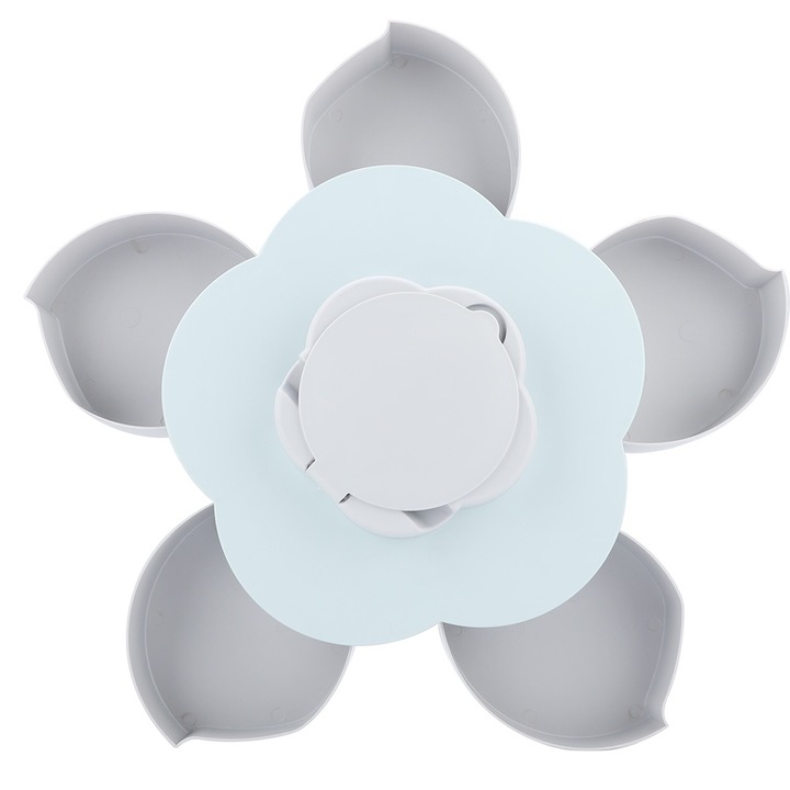 Jormftte ételtartó doboz, szirom mintás szett, rekeszek rágcsálnivalóknak, csúszásmentes, 30x30cm