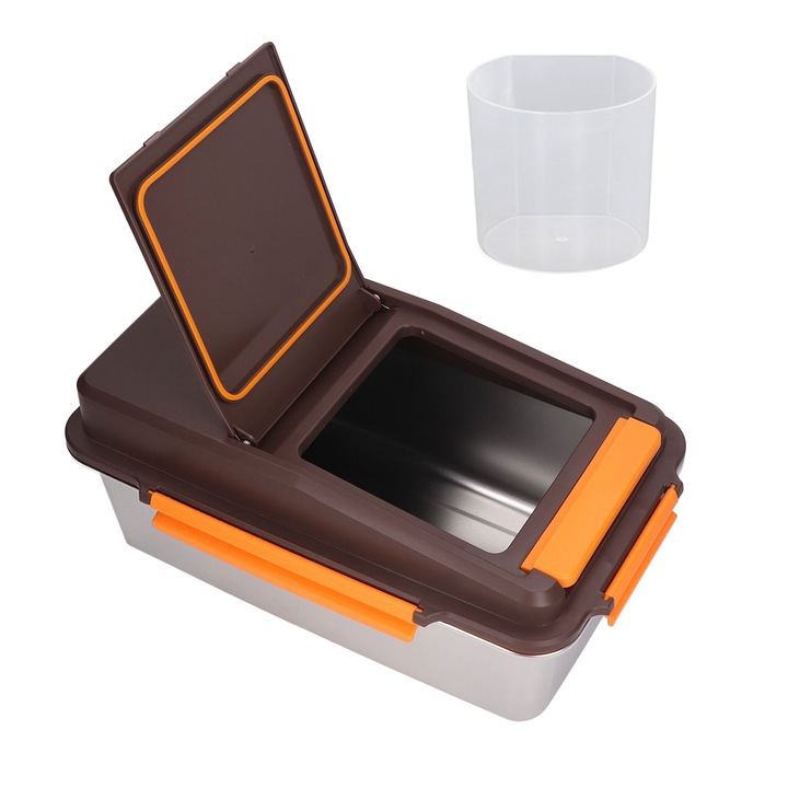 Jormftte 304 rozsdamentes acél élelmiszer-tároló doboz, 5 kg kapacitású, légmentesen záródó, vastagított kivitel