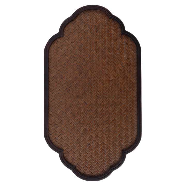 Tava de ceai din bambus, design simplu, rezistent la umiditate, 30x20cm, set