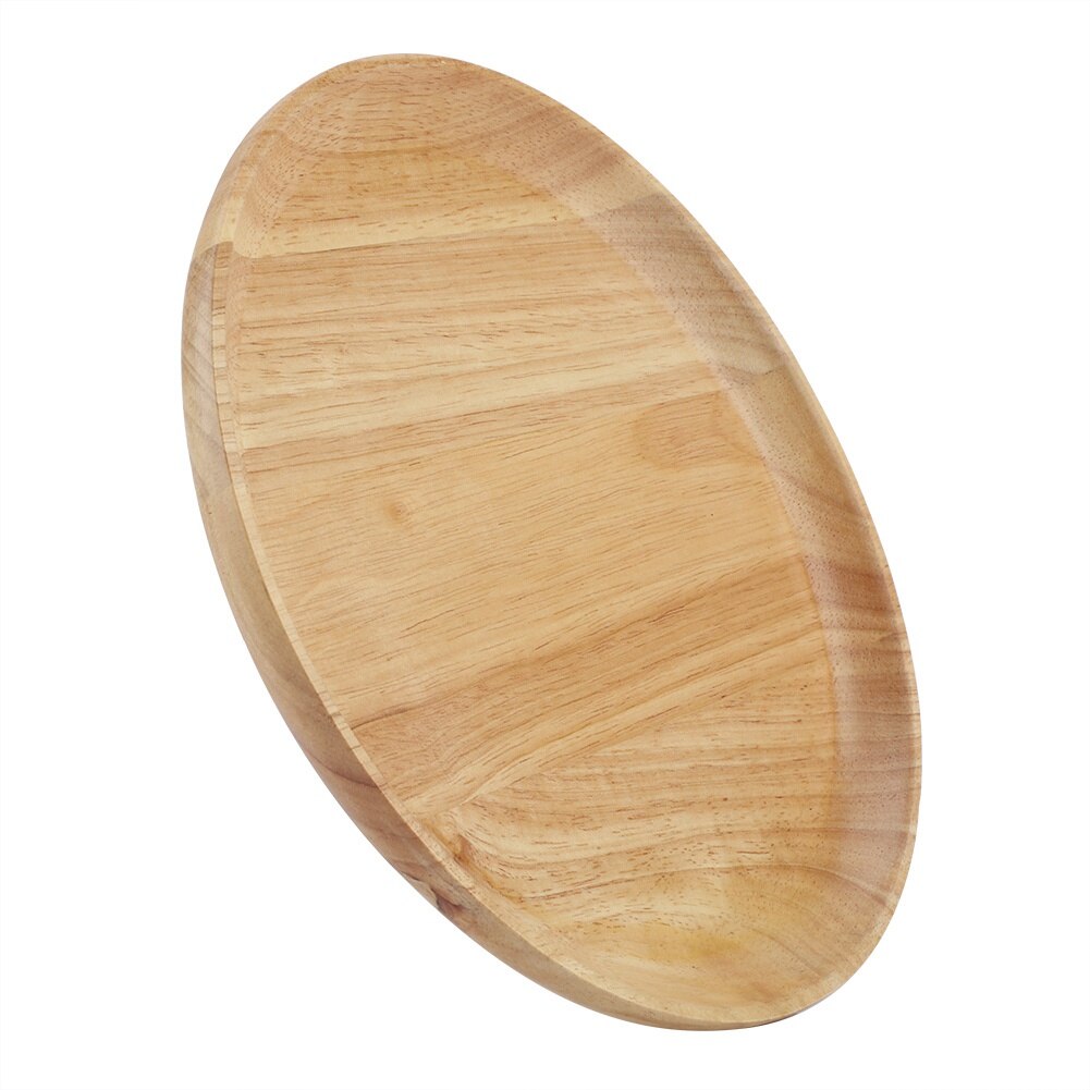 Farfurie rotunda din lemn, Mmgoqqt, 24x24cm, pentru servire ceai