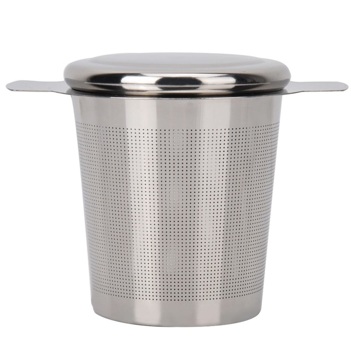 Filtru pentru ceai din otel inoxidabil, 7.4x4.8x6.3 cm, Argintiu