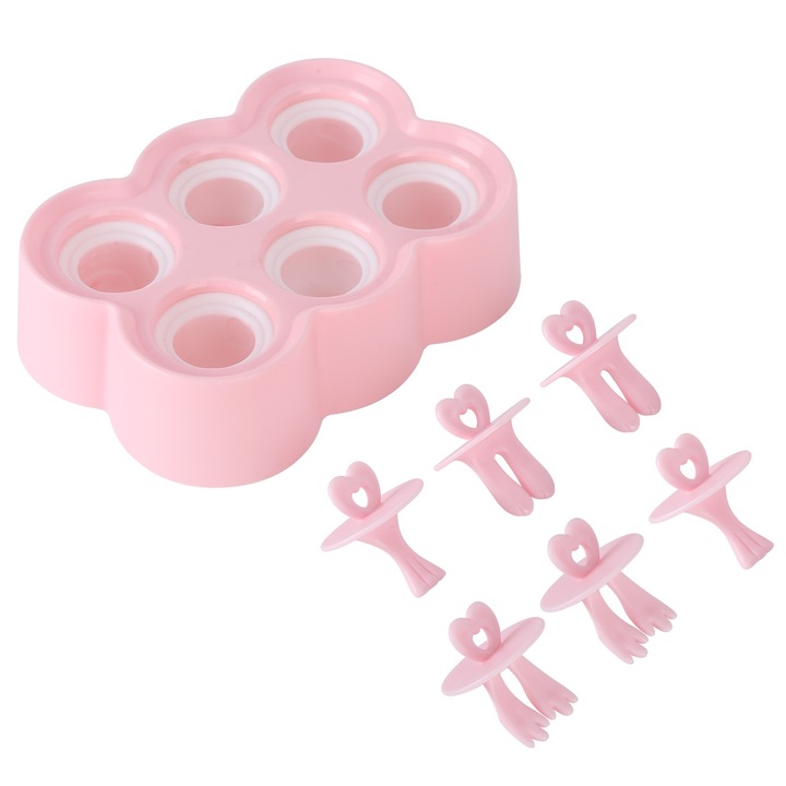 Jormftte süteményforma, 6 vicces forma, nagy kapacitású, rózsaszín