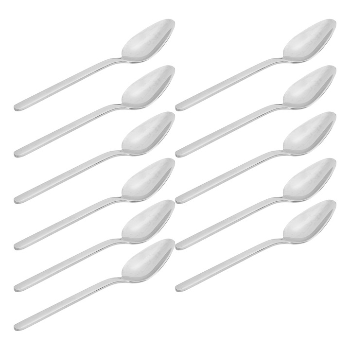 Десертни лъжици, longziming, комплект от 12 броя, неръждаема стомана 316, класически дизайн, 14x3 см