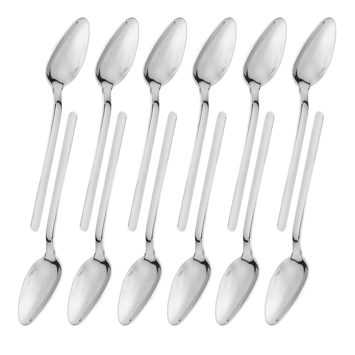 Десертни лъжици, longziming, комплект от 12 броя, неръждаема стомана 316, класически дизайн, 14x3 см