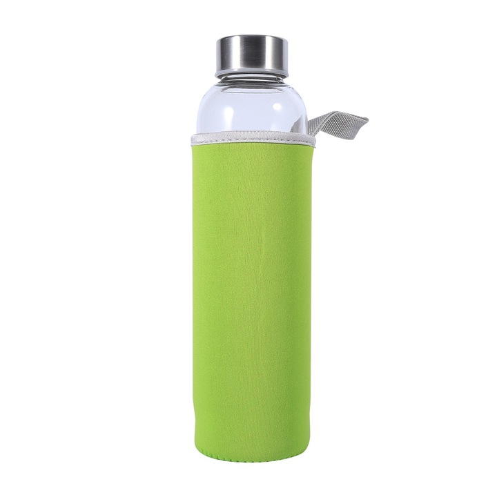 Jormftte 550ML vizespalack teafilterrel, nylon kupakkal, zöld