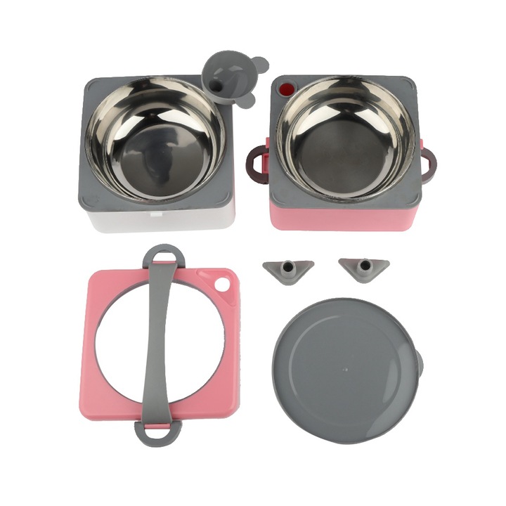 Boluri Jormftte, hordozható rozsdamentes acél uzsonnás doboz, 1.5L, kétrétegű kivitel, rózsaszín