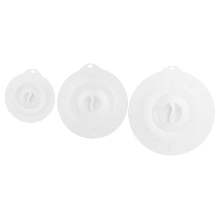 Jormftte, 3 db-os szilikon újrafelhasználható tálfedél készlet, fehér, környezetbarát