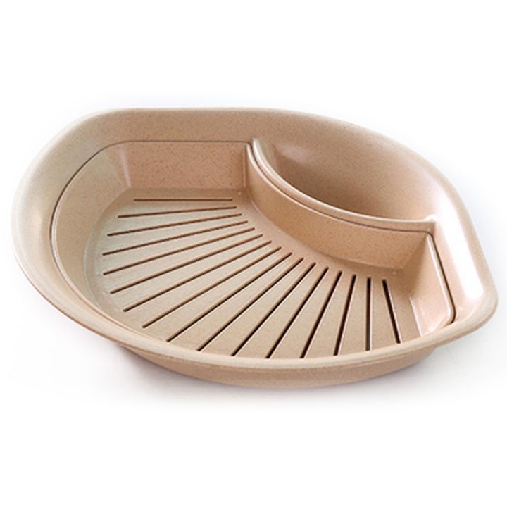 Jormftte búzaszalma tányér, dupla leeresztő kialakítás, bézs, készlet gombócokhoz, gyümölcsökhöz, zöldségekhez