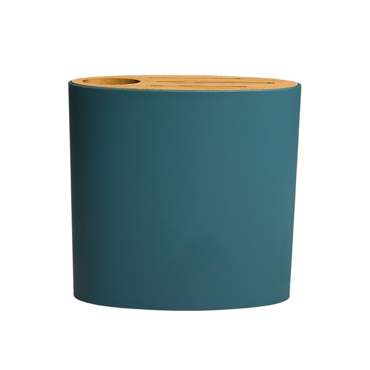 Jormftte evőeszköztartó, ovális kicsi, bambusz fedél, levehető kialakítás, sötétkék szín