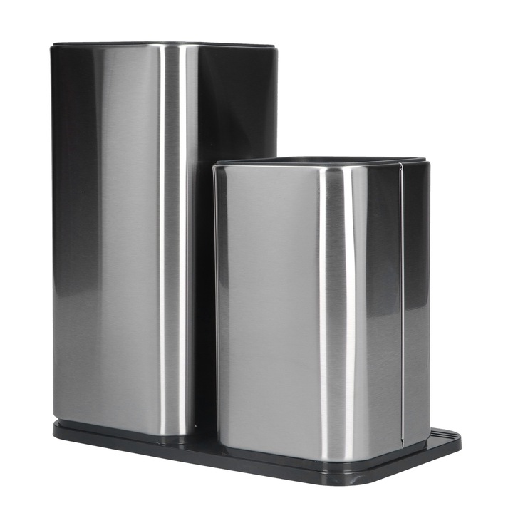 Jormftte 2 az 1-ben evőeszköztartó vágódeszka-rendszerezővel, rozsdamentes acél, nagy kapacitású, csúszásmentes