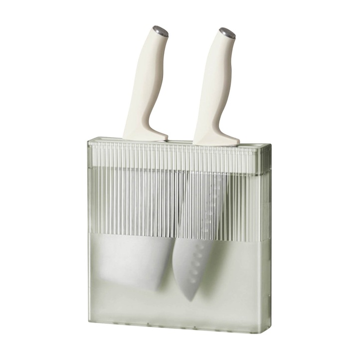 Fúrás nélküli falra szerelhető késrendező késtartó Falra szerelhető késtartó blokk Levehető tárolóállvány Zöld