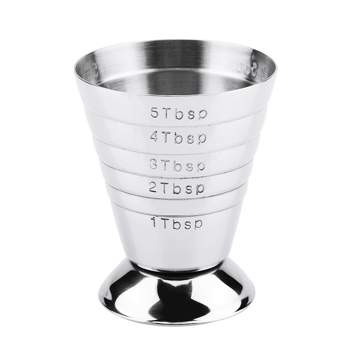 Jormftte 75 ml mérőpohár, rozsdamentes acél, 3 skála, ezüst