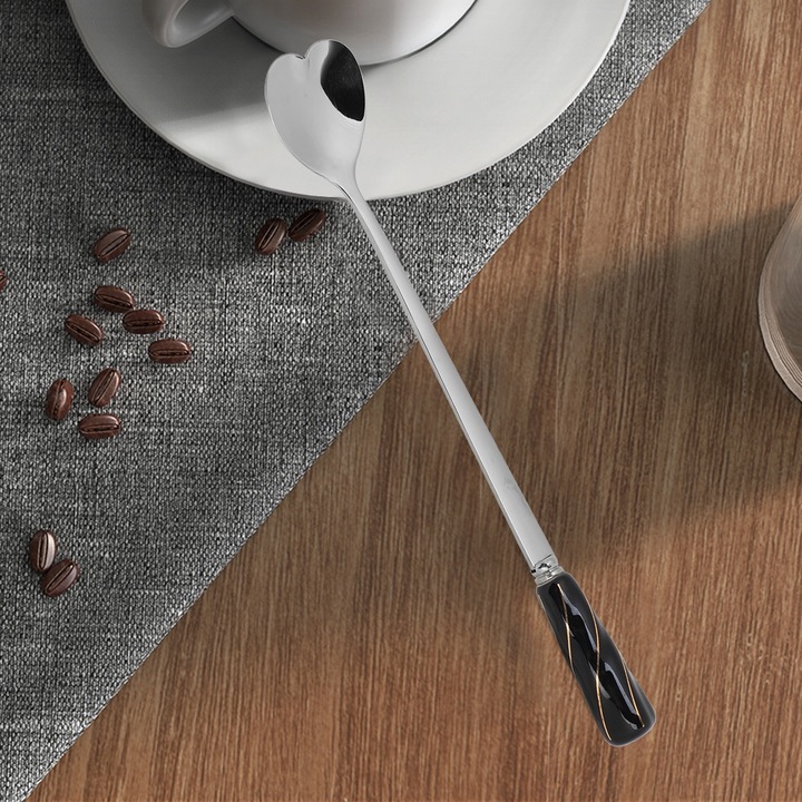 Jormftte újrafelhasználható rozsdamentes acél kanál kávéhoz, teához, desszerthez, 6 darab