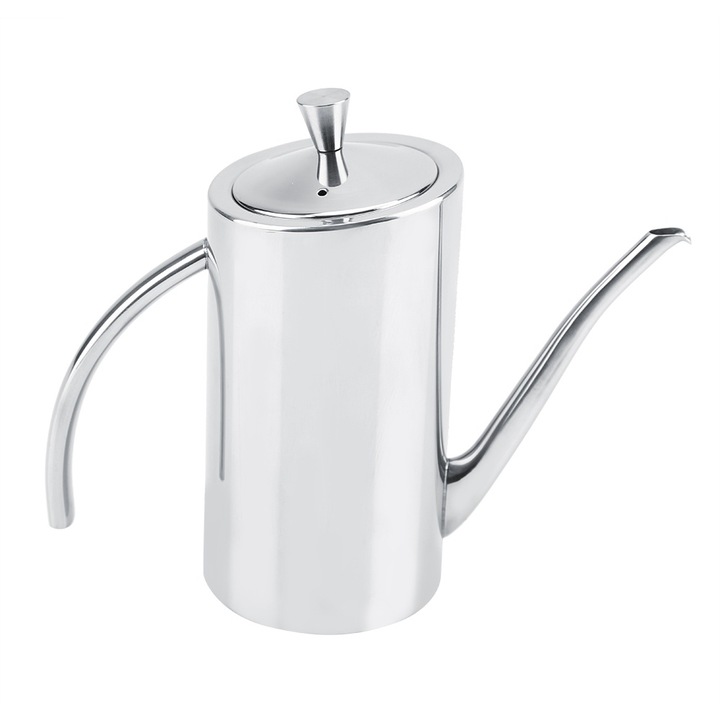 Sticla de ulei din otel inoxidabil, Bizaical, 500ml, capacitate de 500ml, culoare argintie, cu capac de protectie