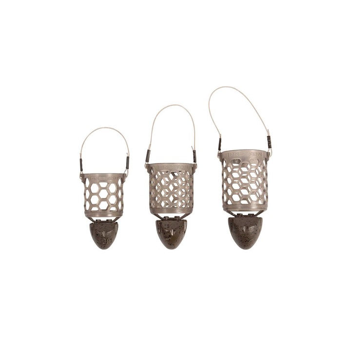 Set 3 feedere Preston Innovations Hexmesh Plastic Bullet Feeder, medii, plasa plastica, 30x15cm