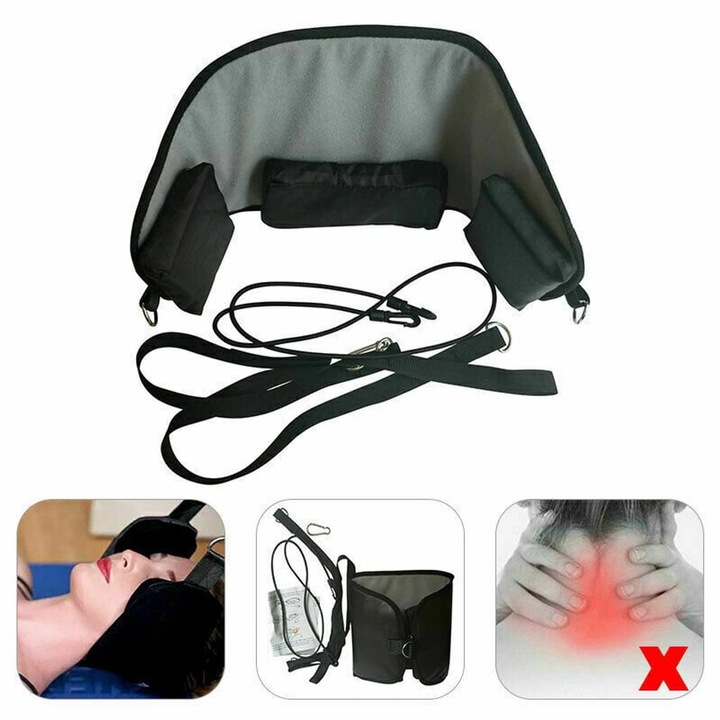 Dispozitiv de Tracțiune Cervicală Enforose, Curele Elastice Rinforțate, Compact, Ajustabil