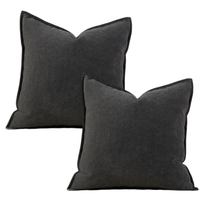 Set 2 fete de perna, Enforose, gri inchis, 65x65 cm