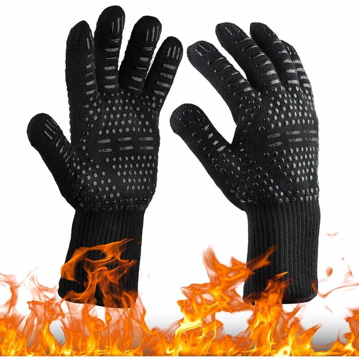 Konyhai kesztyű, Enforose, extrém hőálló, vágásálló kivitel, szilikon markolat, 2 pár