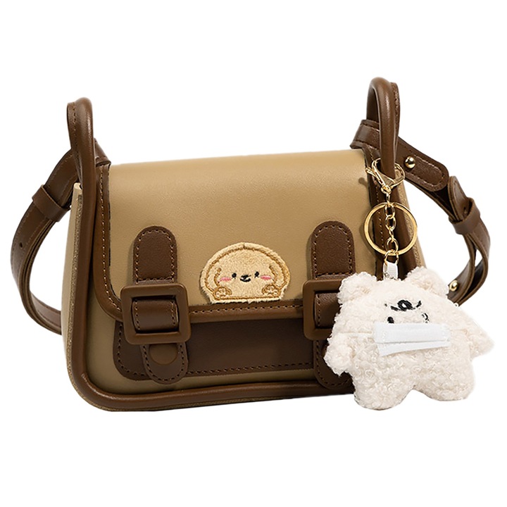 Női táska, Longziming, poliuretán, barna