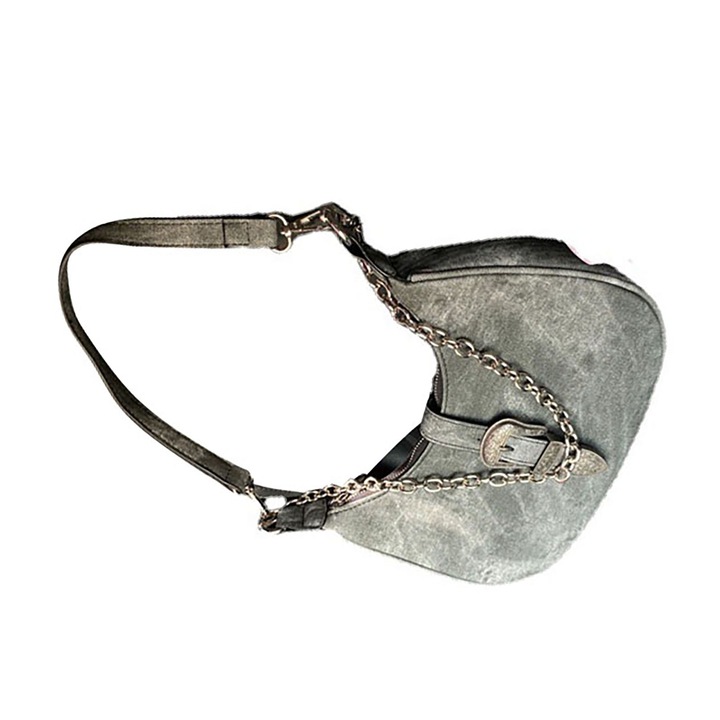 Női válltáska, Longziming, poliuretán, szürke