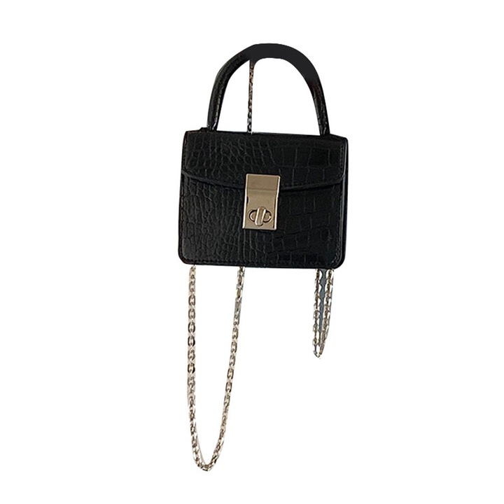 Jormftte női válltáska, kicsi, retro, fekete, PU anyagból, ésszerű kapacitású