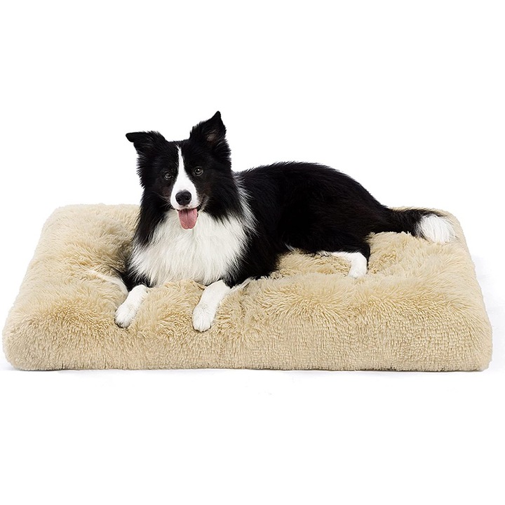 Saltea pentru caini, AMRINUGL, efect calmant, bej, 94x63cm