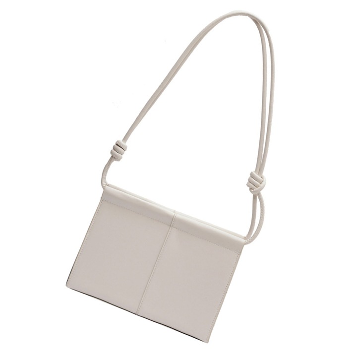 Női válltáska, Longziming, poliuretán, fehér