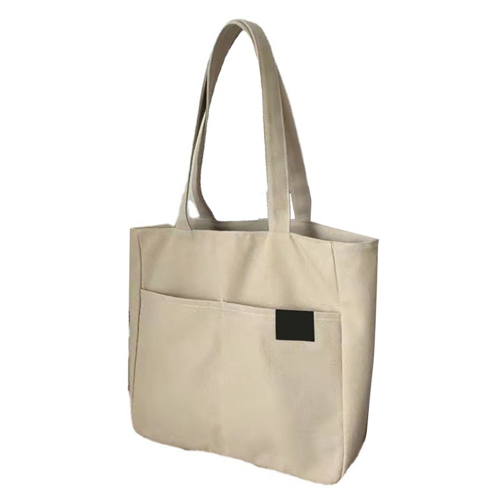 Női válltáska, Longziming, vászon, bézs