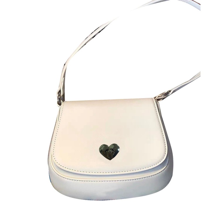 Női válltáska, Longziming, ökológiai bőr, fehér