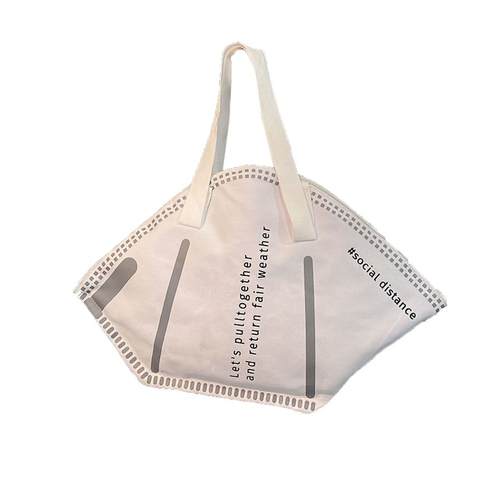 Válltáska, longziming, nagy kapacitású, fehér, Canvas