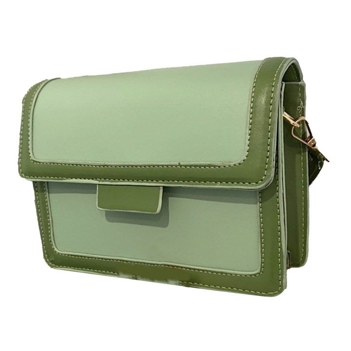 Női válltáska, longziming, állítható, Poliuretán, Zöld