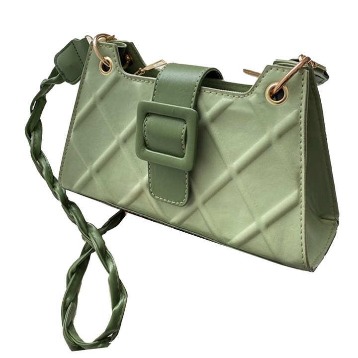 Női válltáska, longziming, vízálló, zöld, poliuretán/poliészter