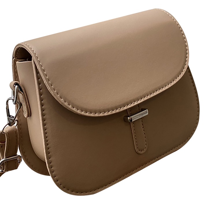 Női crossbody táska, longziming, ökológiai bőr, barna