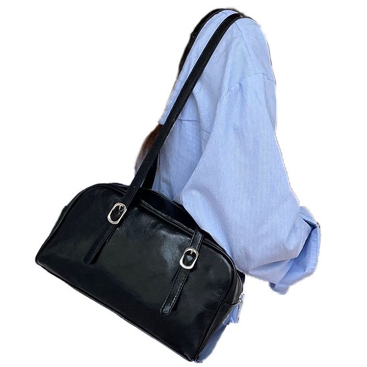 Női táska, longziming, vízálló, poliészter, fekete