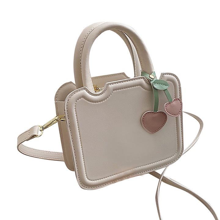 Női táska, longziming, Ökológiai bőr, Állítható pánt, Fehér