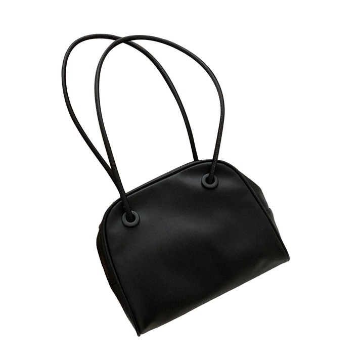 Női válltáska, longziming, ökológiai bőr, fekete