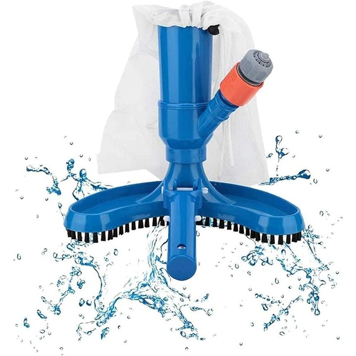 Aspirator pentru piscină cu perie și conexiune pentru furtun, 49x28,5x40cm