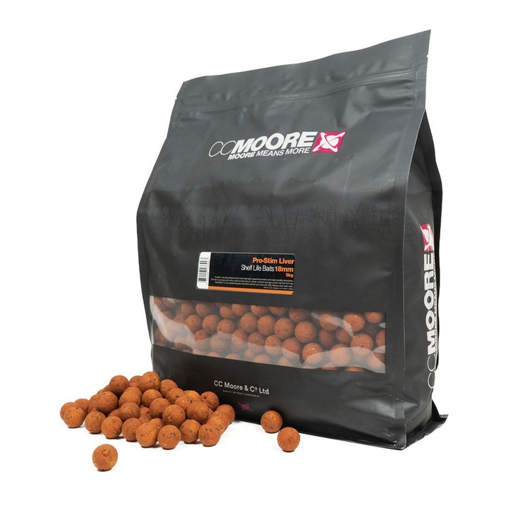 Boiles pentru pescuit, CC Moore, Pro-Stim Liver, 18mm, 5kg