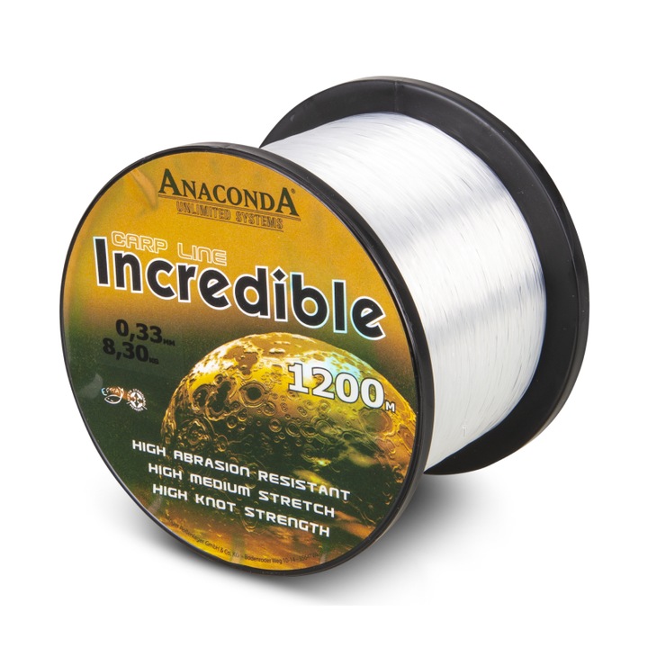 Влакно за риболов, Anaconda, Incredible Line 0.37 mm x 1200m, Прозрачно