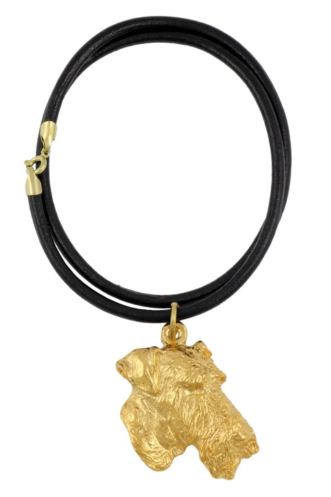 Colier Art-Dog, design unic, auriu negru, 50cm, pandantiv din aliaj placat cu aur