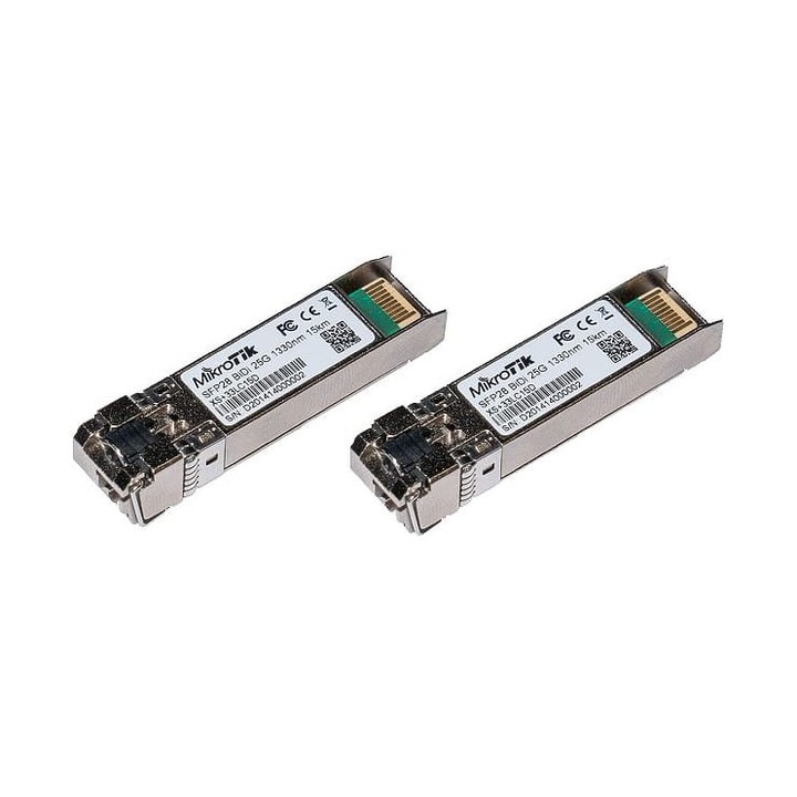 Комплект модули Mikrotik XS+2733LC15D SFP+, 25Gb/s, SM, 15km