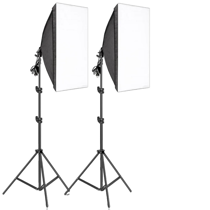 Set de iluminare pentru fotografie Softbox, 50×70 cm, E27