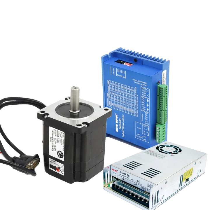 Set motor servo in bucla inchisa Nema34, 4.5N.m, cu alimentare, 86x86x82mm