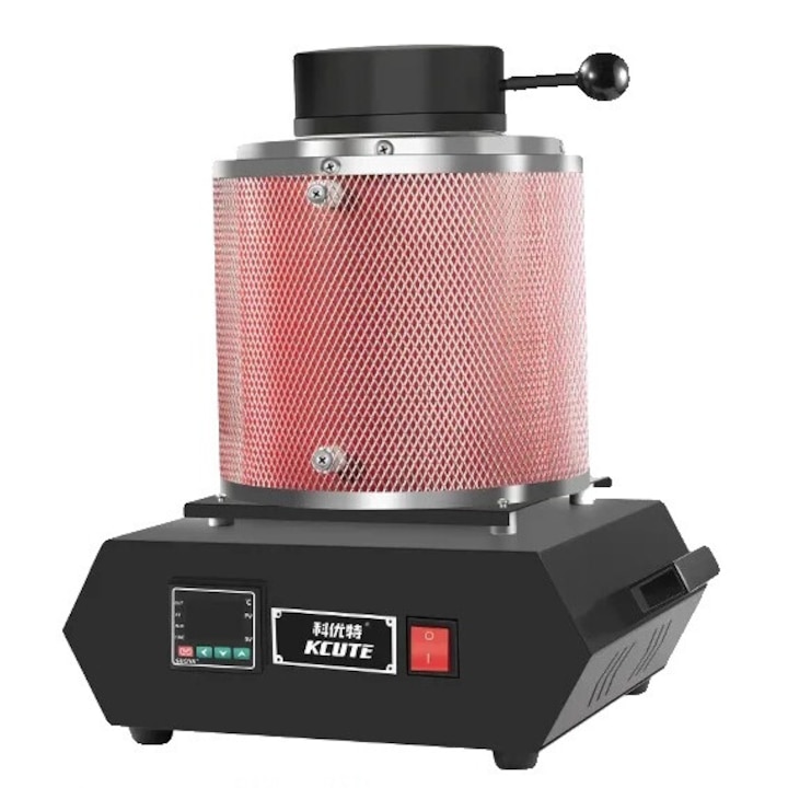 Cuptor de topit metale, 3kg, 1150C, cu manusi izolate termic, 27.5x24x38cm