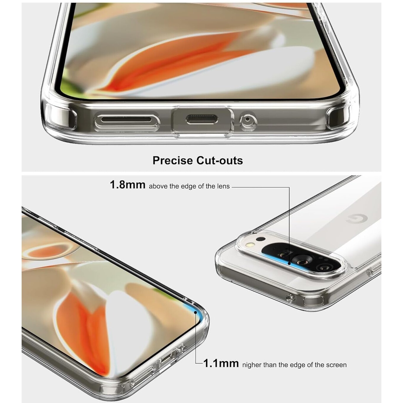 Husa pentru Google Pixel 9 / 9 Pro Anti-Shock 1.5mm cu protectie lentile transparent