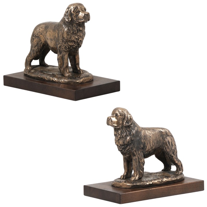 Statueta caine Newfoundland, Art-Dog, bronz rece, 10x15cm, set exclusiv